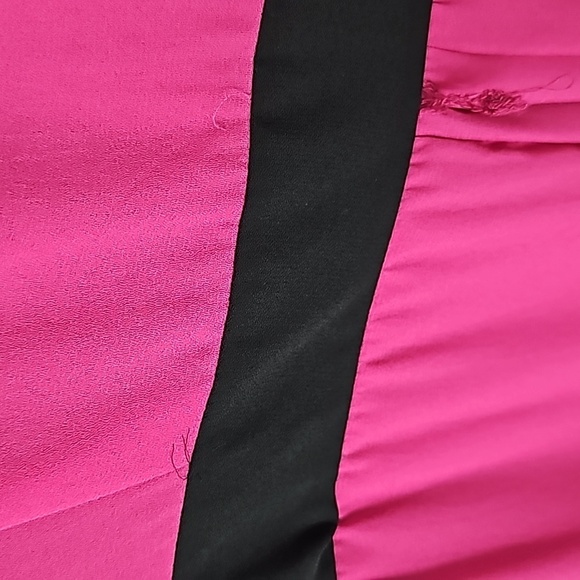 AS Color Blocked Dress Raspberry Pink & Black w Pleated Detail - Picture 9 of 12